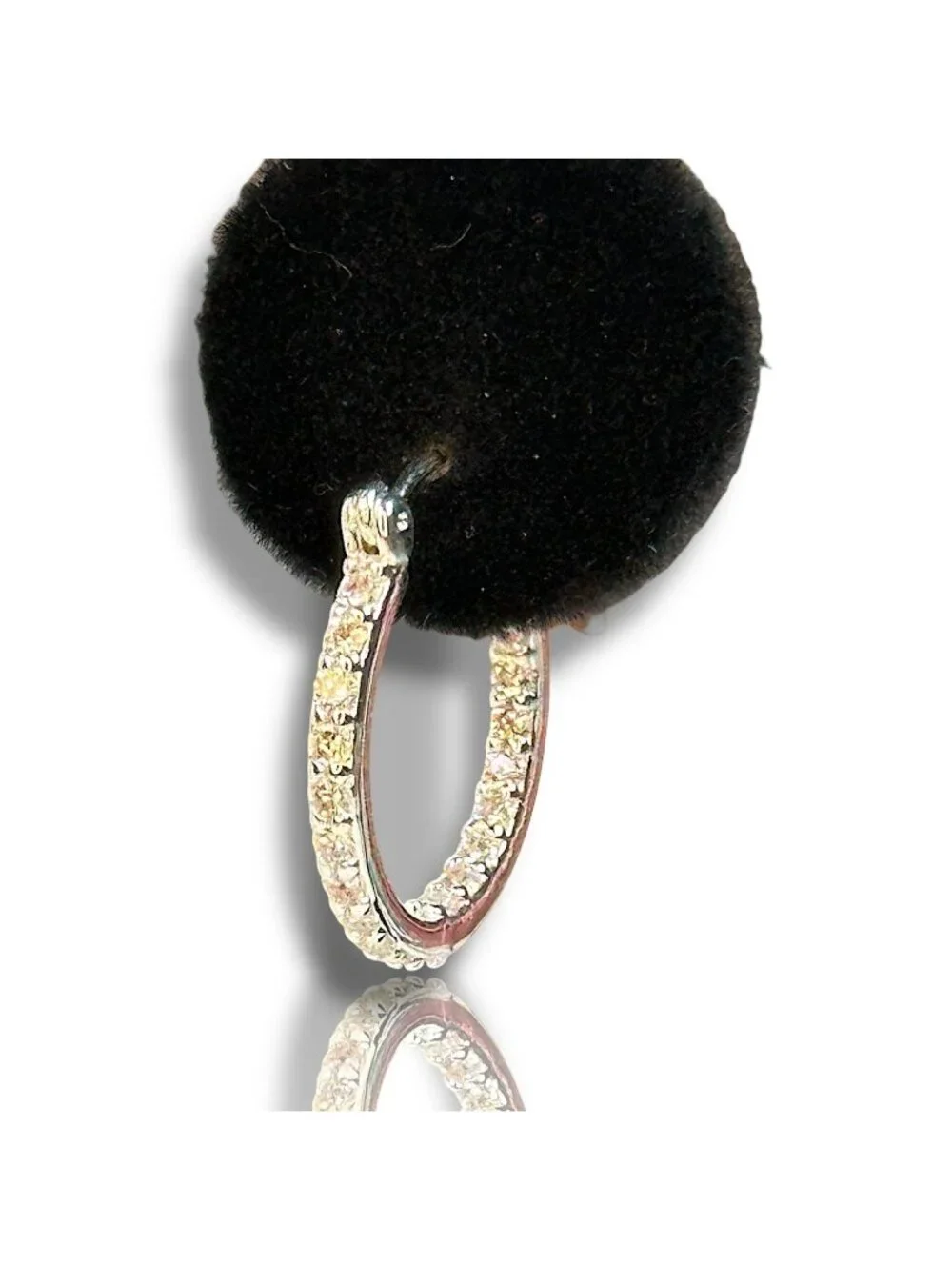 Crystal Haze Silver-Plated Inside Out Cubic Zirconia Hoop Earrings  NIP